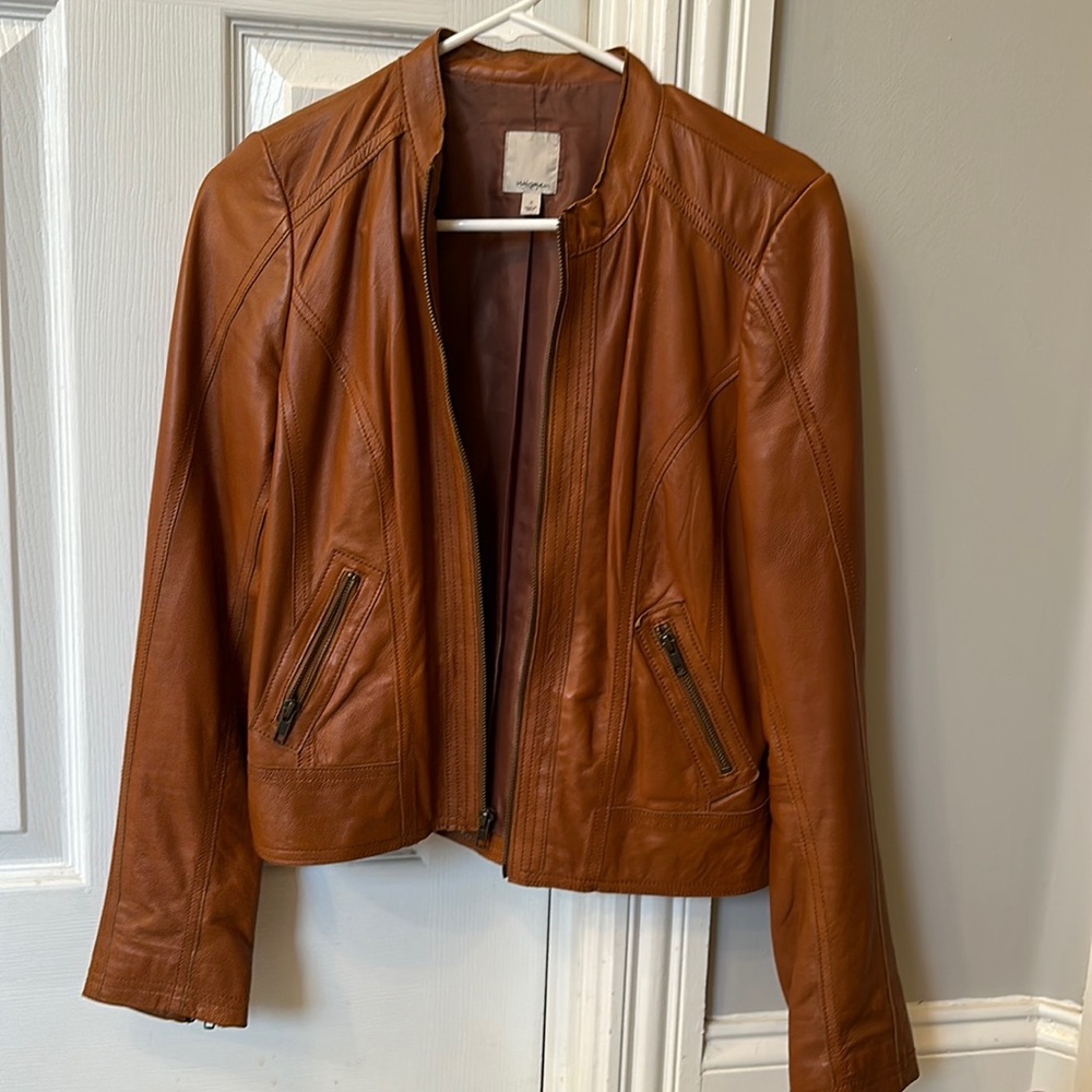 Brown real leather jacket